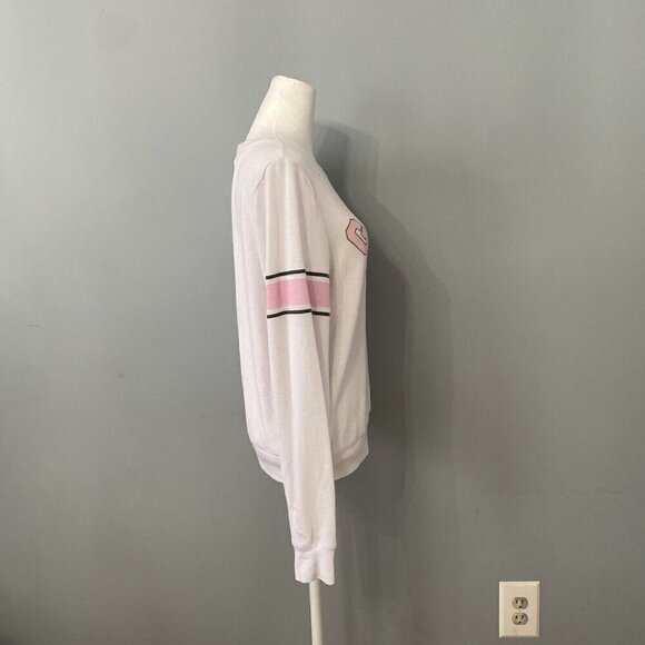 Wildfox Game Day Top Shirt White Pink XS Pullover - Picture 5 of 10
